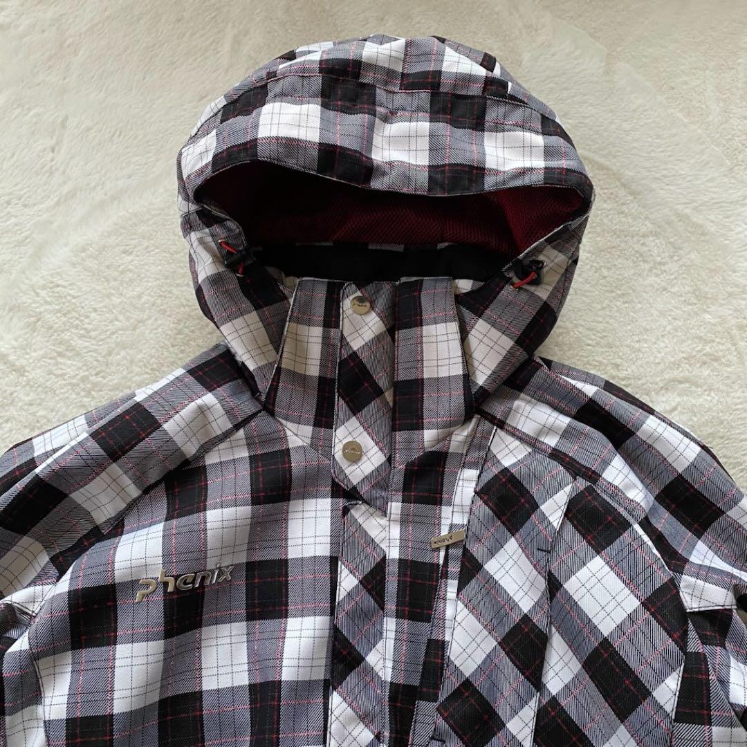 【美品】phenix スキーウェア　セットアップ　上下　チェック　ブラック　L