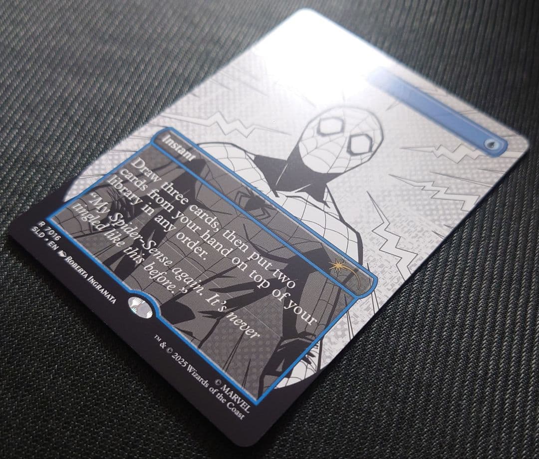 MTG 稀少個体 モノクロ ボーダーレス 渦まく知識 SLD スパイダーマン