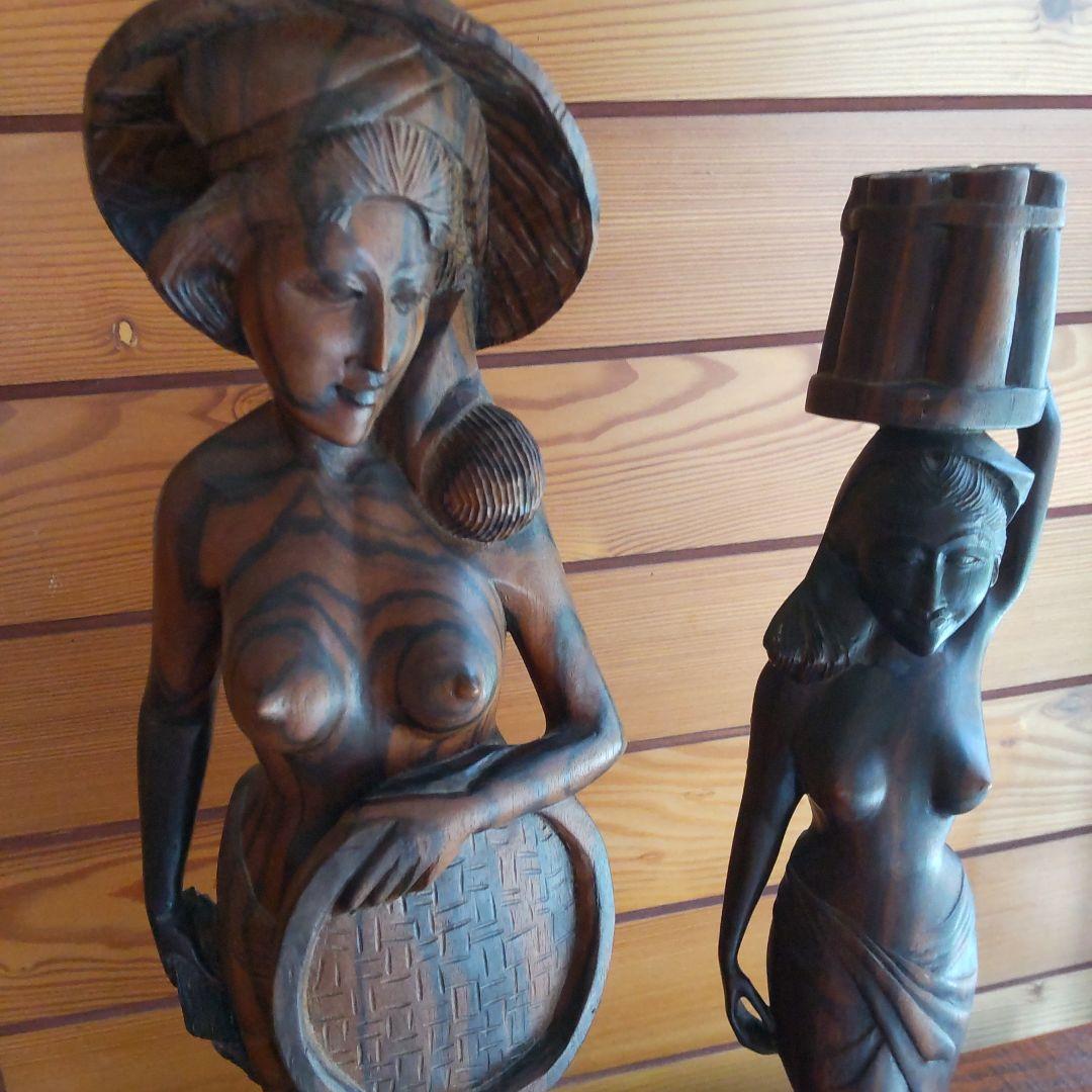 お得2体セット！インドネシア　木彫り