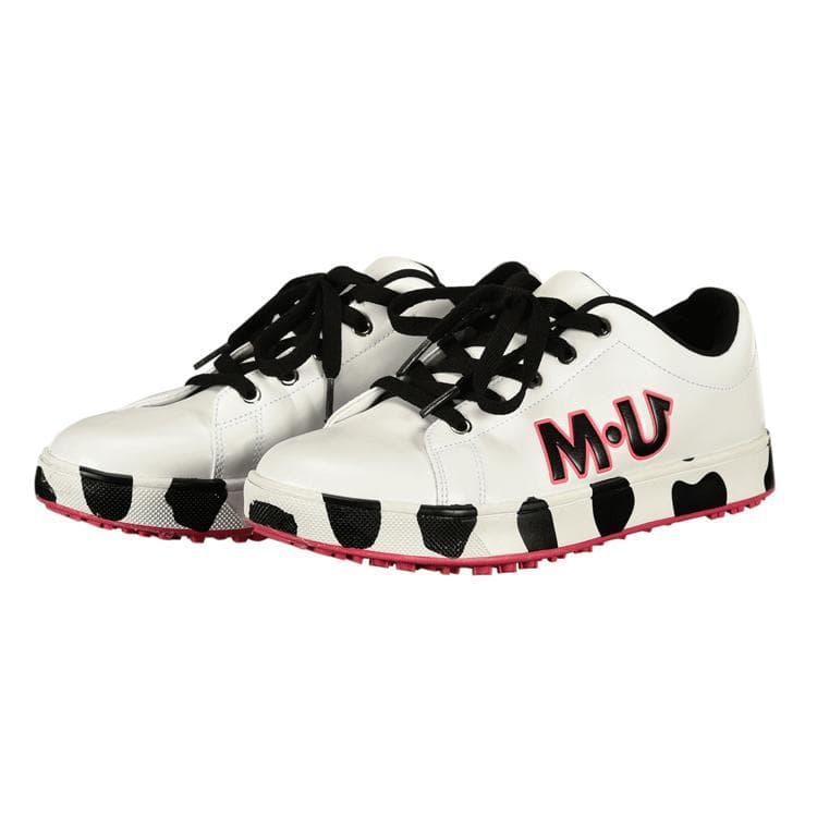 MU SPORTS ◆24.5cm WH ダルメシアン柄スパイクレスシューズ