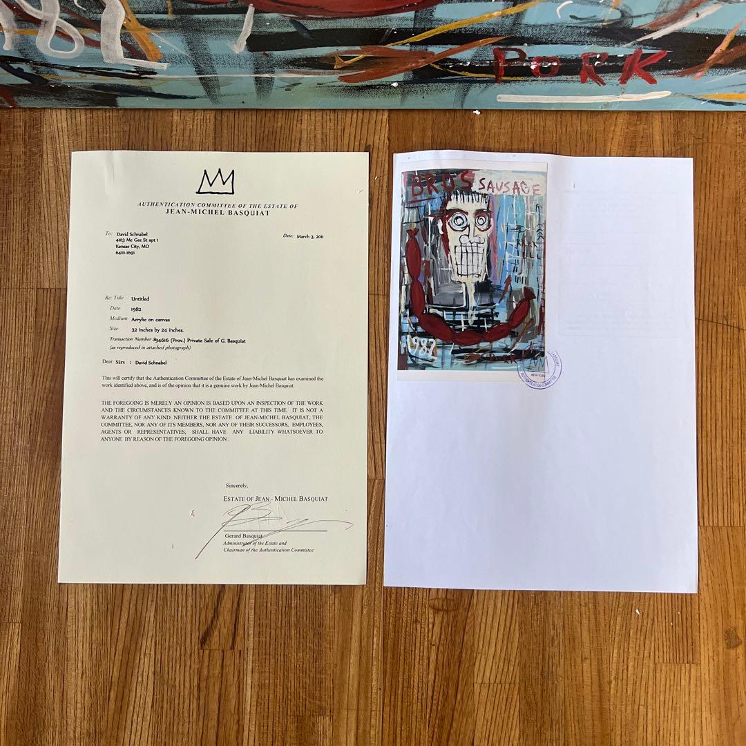 貴重　ジャン=ミシェル・バスキア 大型肉筆油彩画