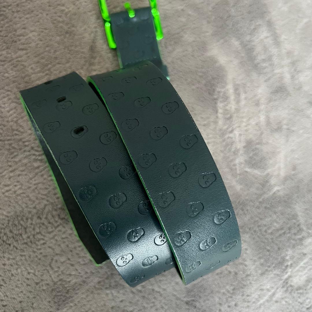 MARK&LONA マークアンドロナ　ベルト　レザー　柄　刻印　革　緑色