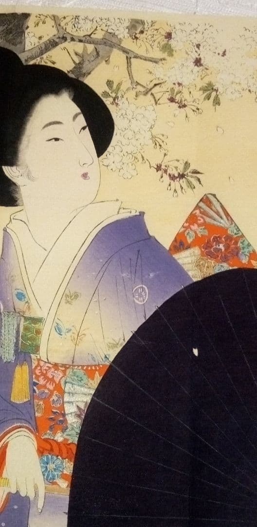 口絵木版画、小説日本女禮式大全の口絵二枚売りになります。水野年方と富岡永洗画