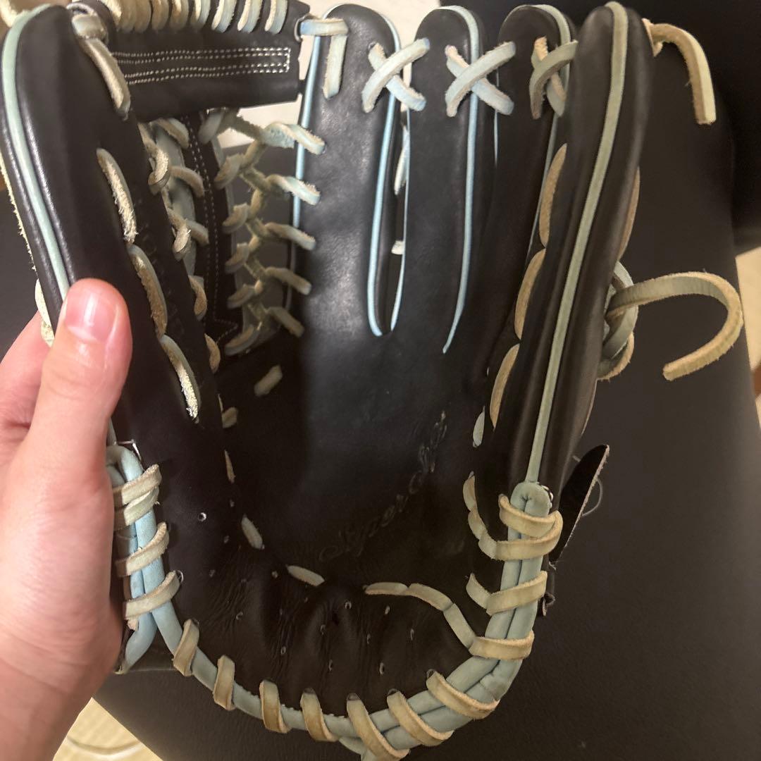 SSK Super Soft 軟式グローブ 黒/水色 外野用