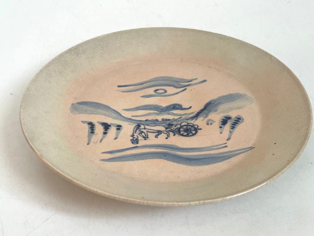 陶芸家　バーナード・リーチ　荷馬車図　皿 民芸　民藝　BERNARD LEACH
