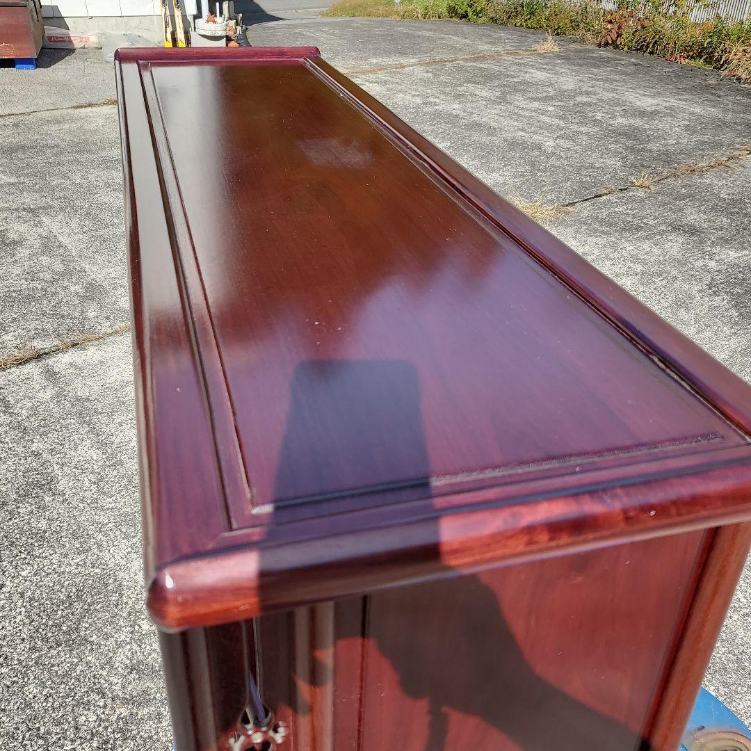 唐木　透かし彫り　飾り棚/茶箪笥　和家具　紫檀　花梨　収納棚　時代箪笥