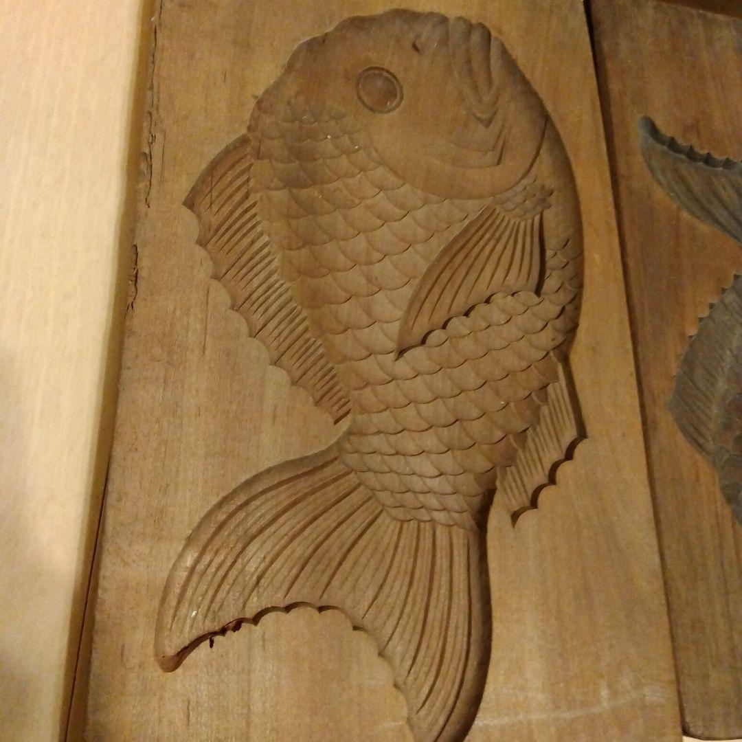 木型　富士山　鯛　落雁　レトロ　インテリア　古道具　蒲鉾　大型　縁起　麩　和菓子