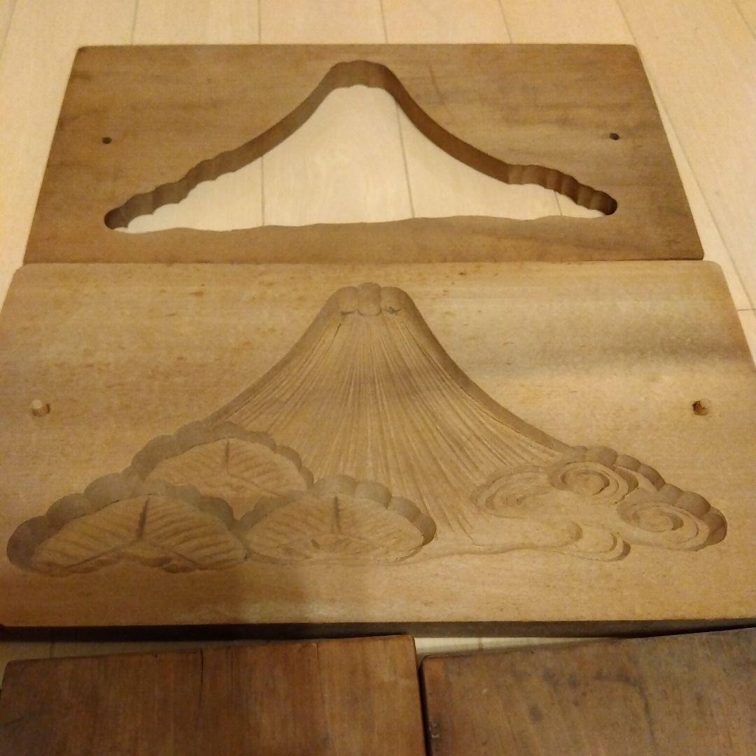 木型　富士山　鯛　落雁　レトロ　インテリア　古道具　蒲鉾　大型　縁起　麩　和菓子