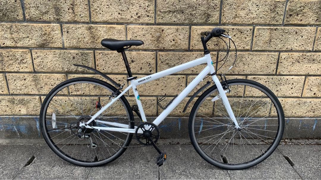GREEN CITY クロスバイク ホワイト 【引き取り限定】
