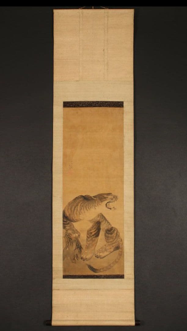 円山応挙［猛虎図］円山応震極箱 江戸時代中後期 円山派の祖 絹本 日本画