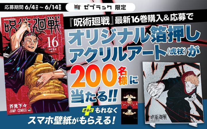 呪術廻戦　虎杖悠ニ　ゼブラック　箔押しアクリルアート