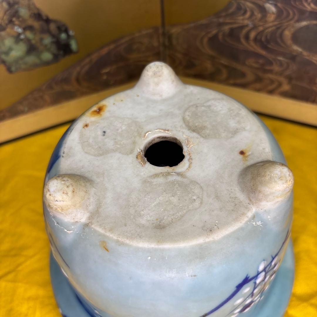 尾張焼　花鉢 梅　古美術