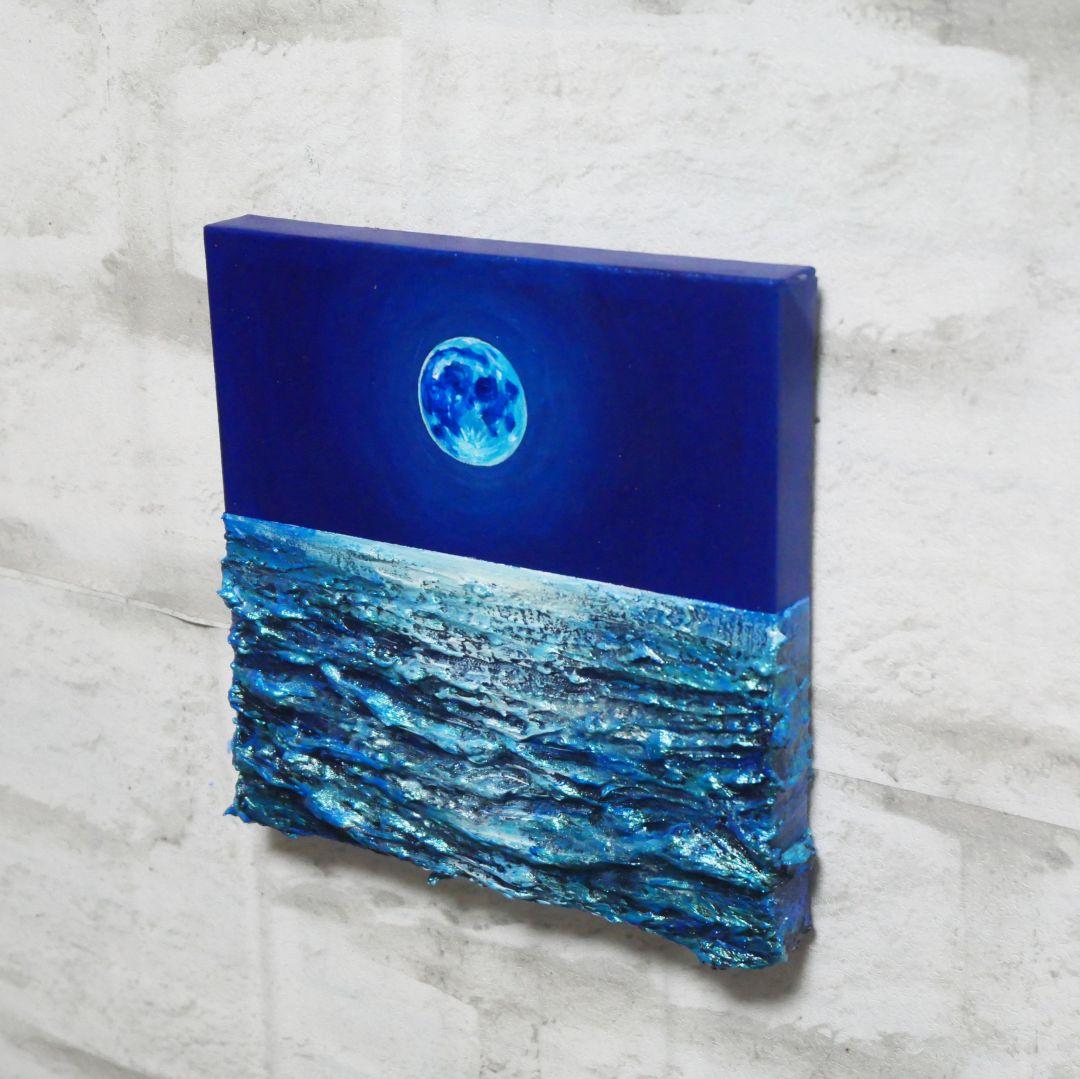 油絵 油彩 油彩画 絵 絵画 アートパネル【スーパーブルームーン 】