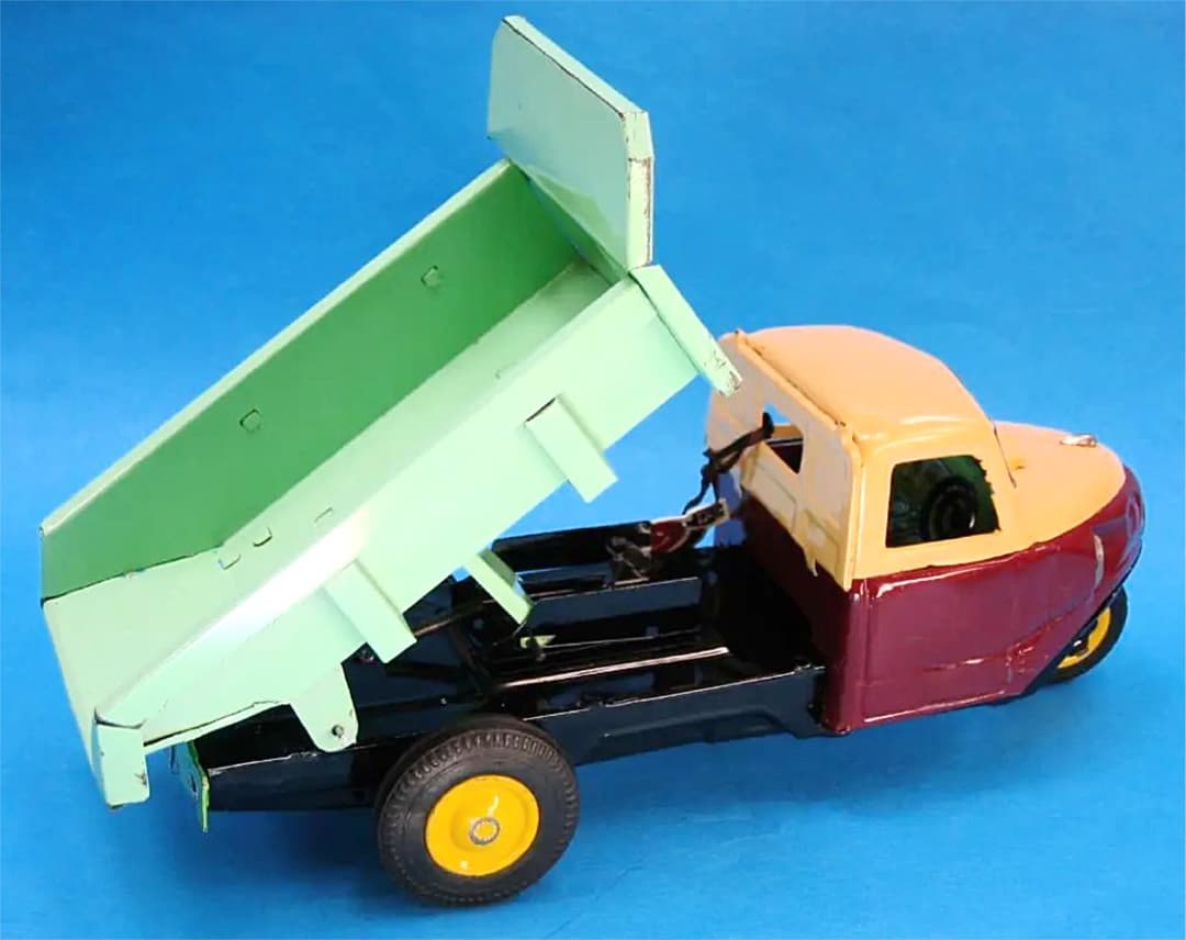 三菱 オート三輪   ダンプカー 昭和レトロ　ブリキ  玩具 　バンダイ