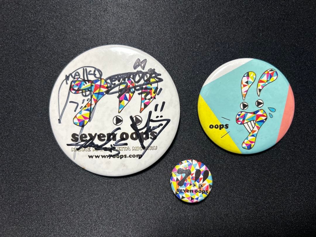 【本人直筆】7!! seven oops 初期4人 サイン 缶バッジセット