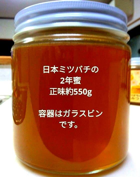 ☆日本ミツバチ　2年蜜　天然蜂 糖度約83度　正味550g×2個　兵庫県産
