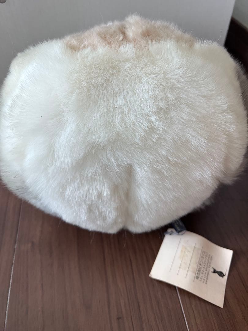 モンスイユ　ルイーズ フクロウぬいぐるみ＆竹籠　ふわふわ　ボア　グレー