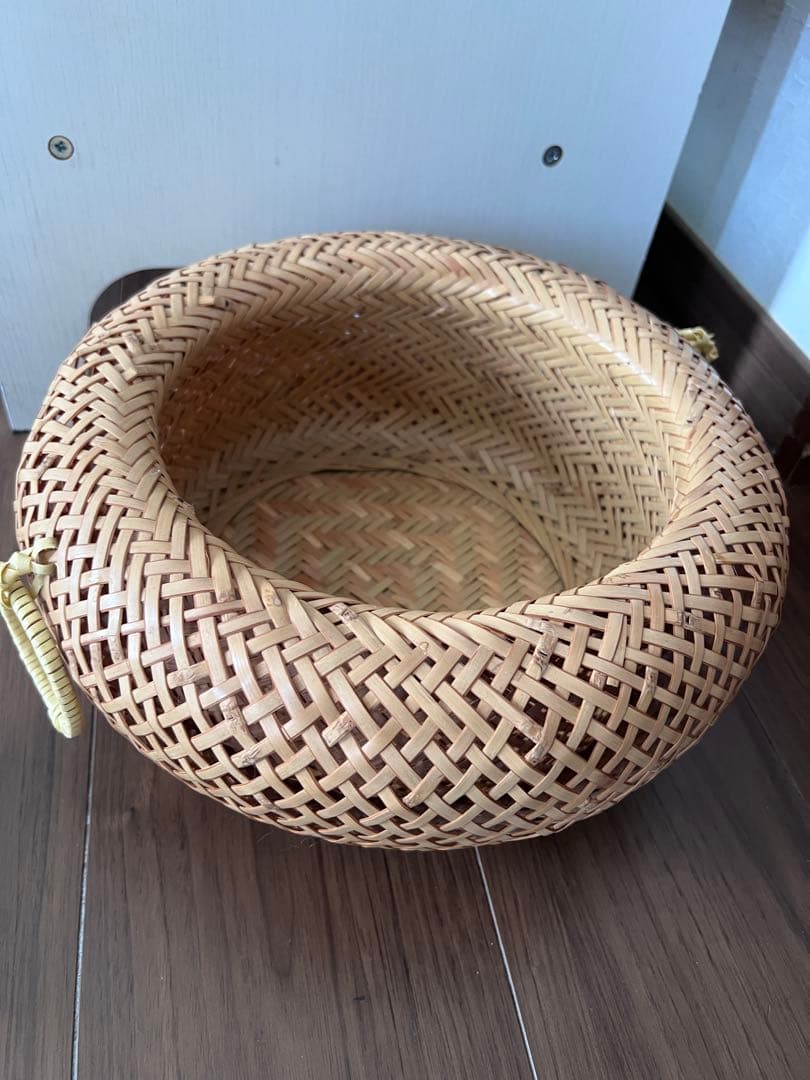 モンスイユ　ルイーズ フクロウぬいぐるみ＆竹籠　ふわふわ　ボア　グレー