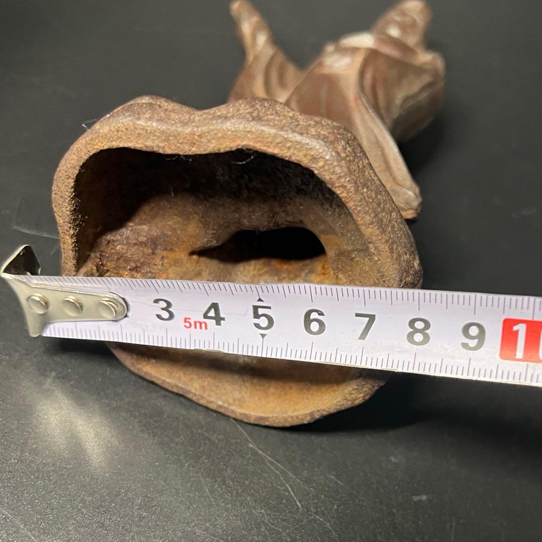 古い鉄製 観音菩薩立像／鋳鉄 仏像 在地信仰 古道具 ◎古美術庵々 アンティーク