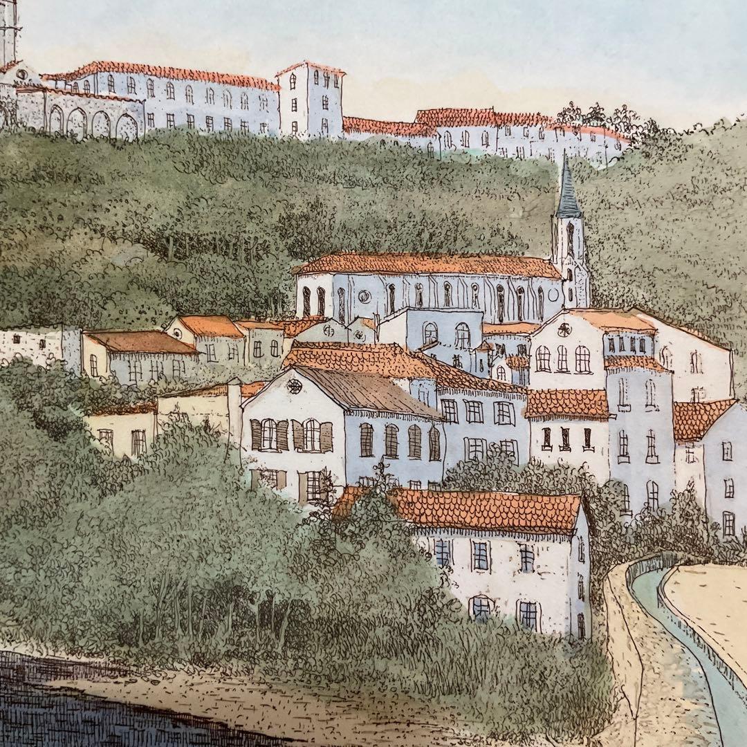 絵画・額縁・版画・織田義郎・新品未使用・銅版画+手彩色・美術品・インテリア・雑貨