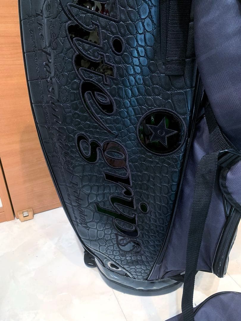 希少　美品　完売　エリート　ブラックリミテッド　スタンドキャディバッグ　クロコ