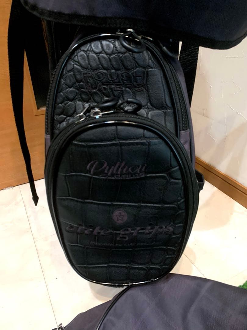 希少　美品　完売　エリート　ブラックリミテッド　スタンドキャディバッグ　クロコ