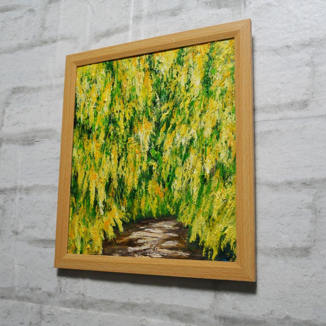 油絵 油彩 油彩画 絵 絵画 【ミモザの森】