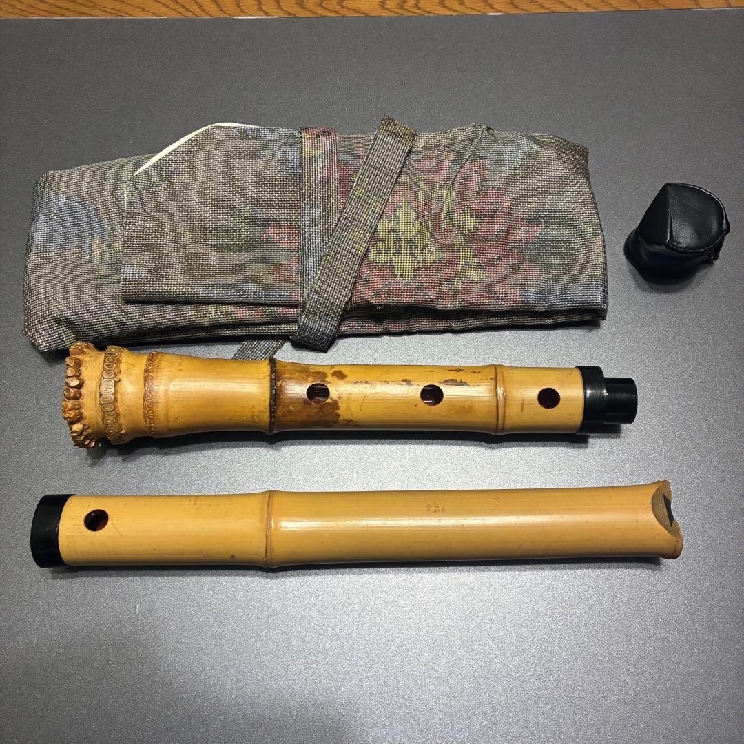 竹井　琴古流 百瀬芳童 在銘 尺八 和楽器 全長約54.2cm
