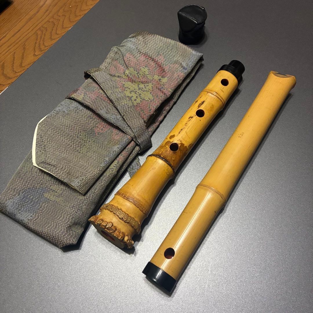 竹井　琴古流 百瀬芳童 在銘 尺八 和楽器 全長約54.2cm