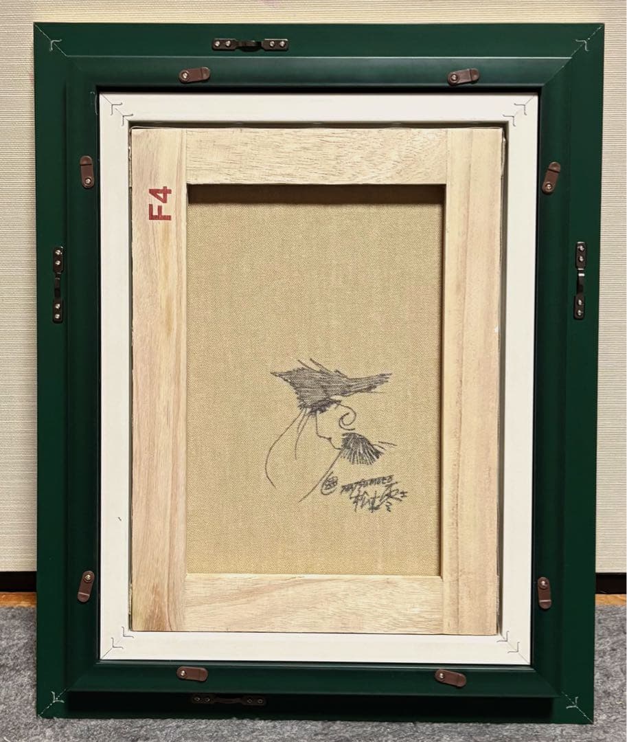 【F4号】手描き油彩　松本零士【銀河鉄道999】額縁　未使用額　サイン　メーテル