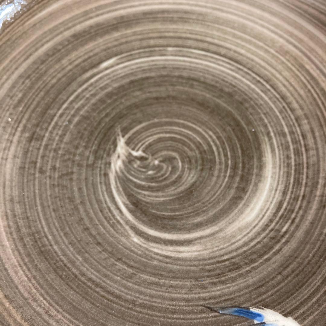 【横石臥牛】現川焼の伝統　重要無形文化財　十三代横石臥牛作　刷毛目雪持笹　鉢