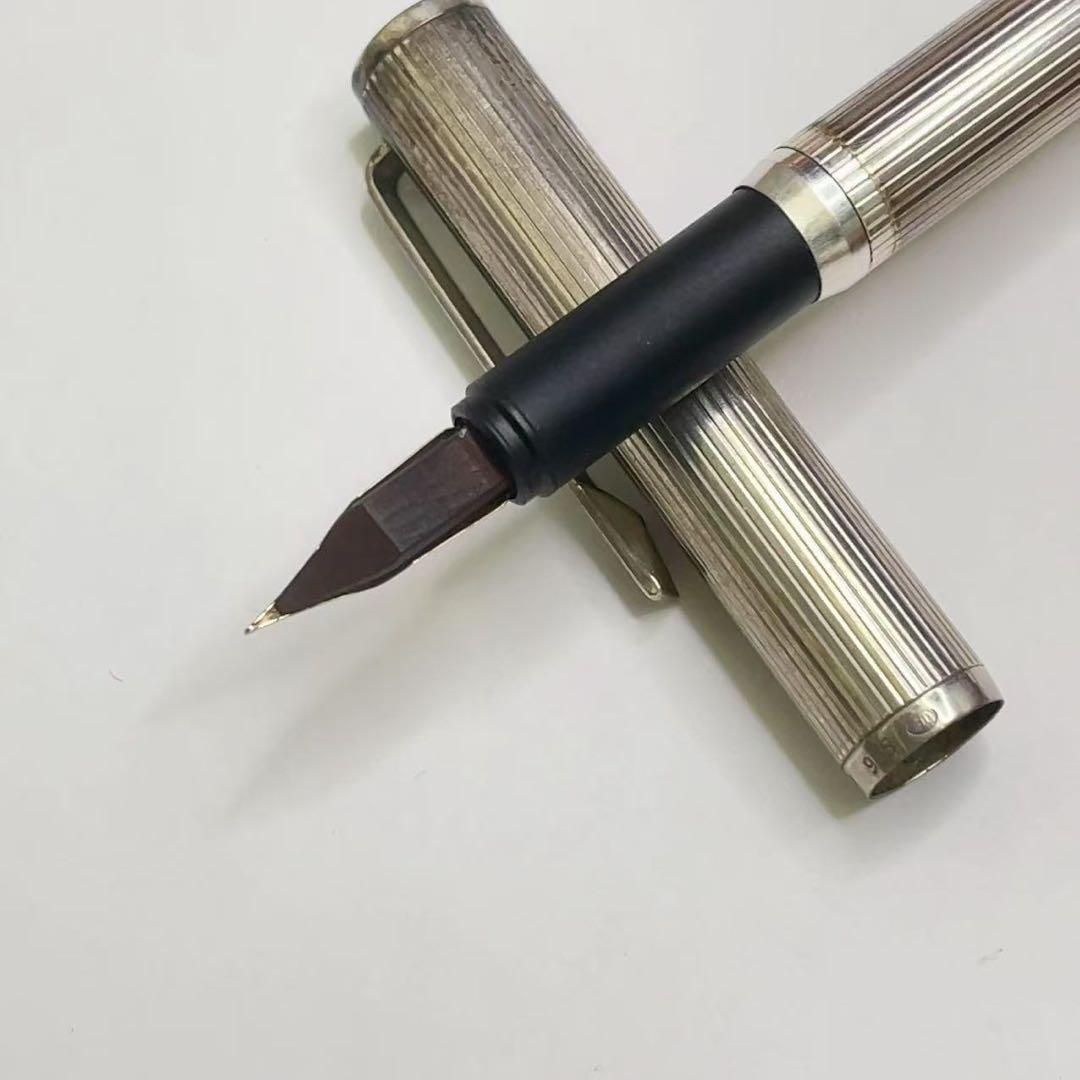 DUNHILL ダンヒル 万年筆 シルバー 925ボディ ペン先585/14金