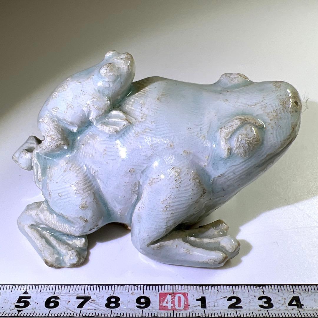 中国宋時代　影青カエル水滴　幅約11㎝　東Y7-0715⭐︎2F タエサ