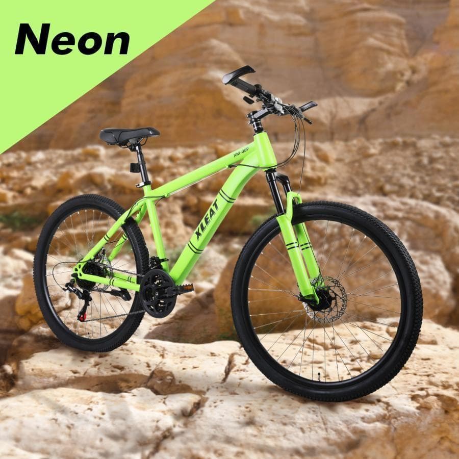 マウンテンバイク 26インチ シマノ製 21段変速 スタンド付 カーキ2086