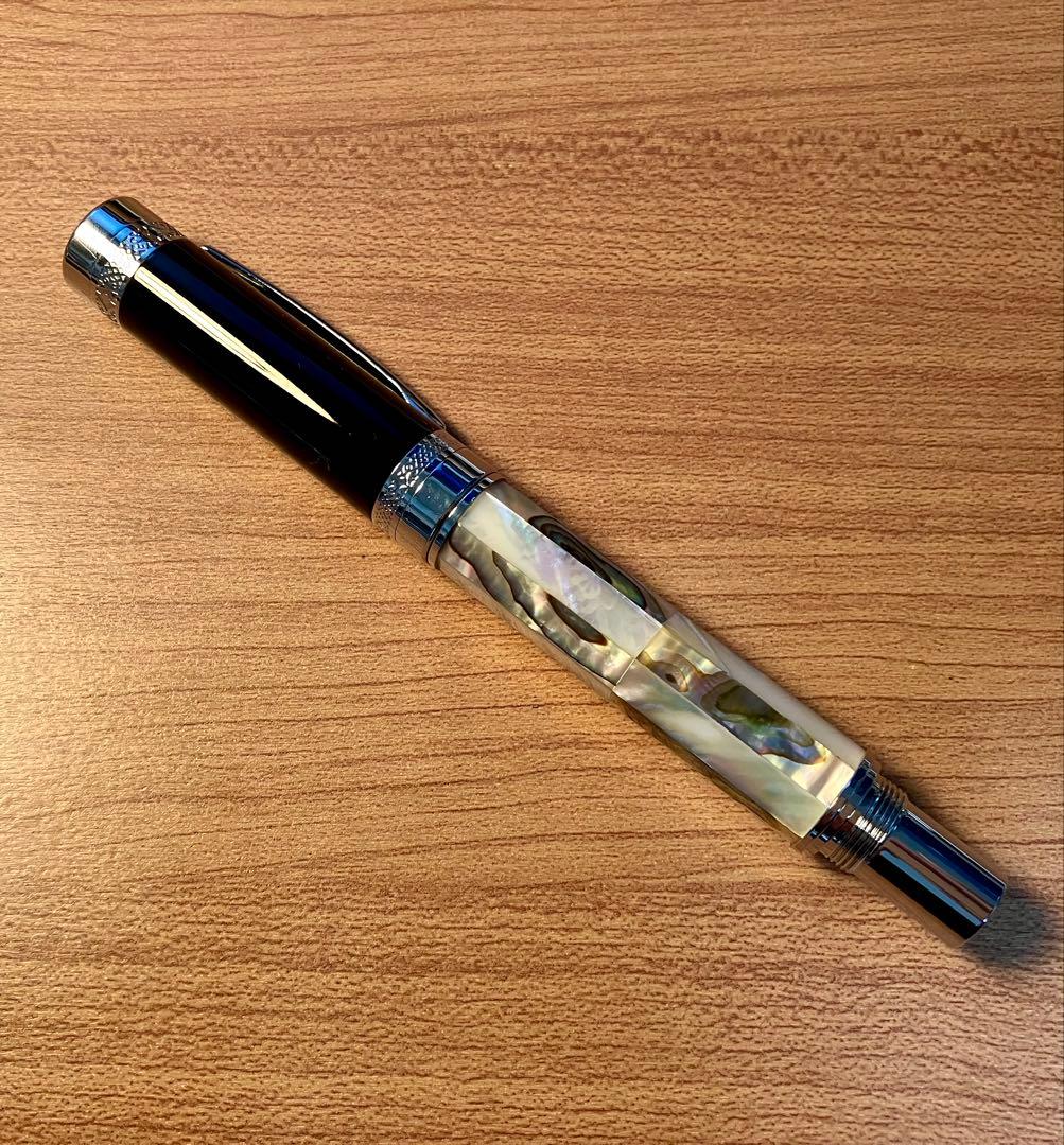 クロスポイント長刀研ぎ万年筆 螺鈿細工 極太