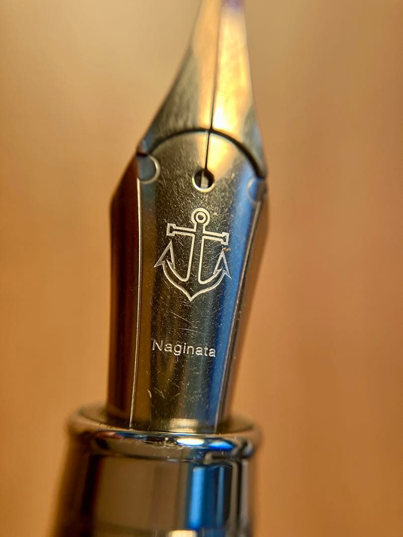 クロスポイント長刀研ぎ万年筆 螺鈿細工 極太