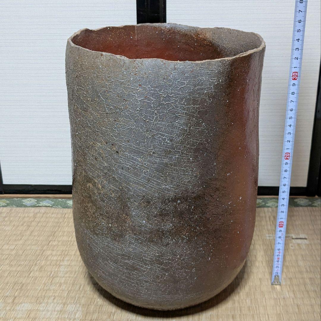 備前焼 メダカ鉢 大型花器 花生 水瓶 水甕 水槽 花瓶 花入 フラワーベース