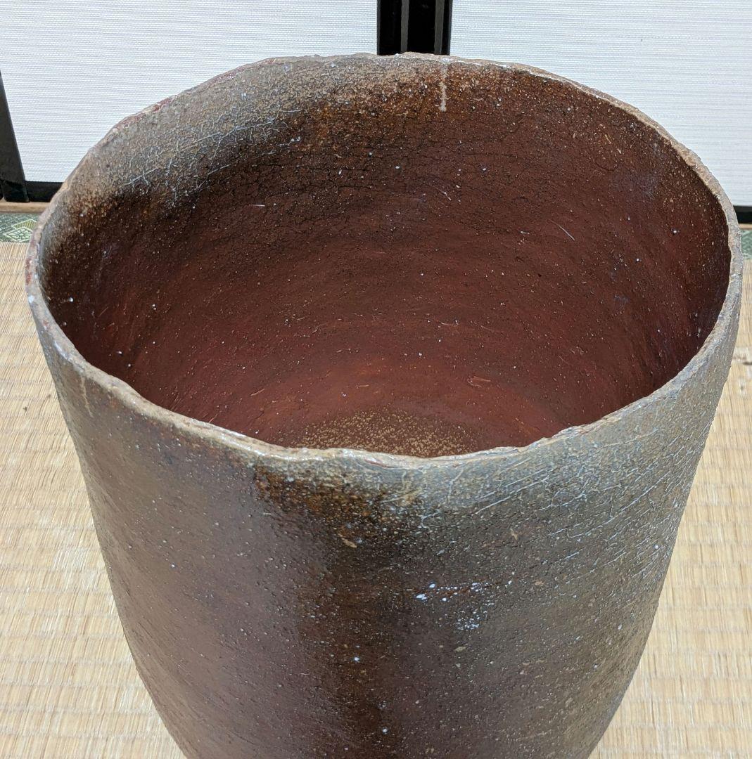 備前焼 メダカ鉢 大型花器 花生 水瓶 水甕 水槽 花瓶 花入 フラワーベース