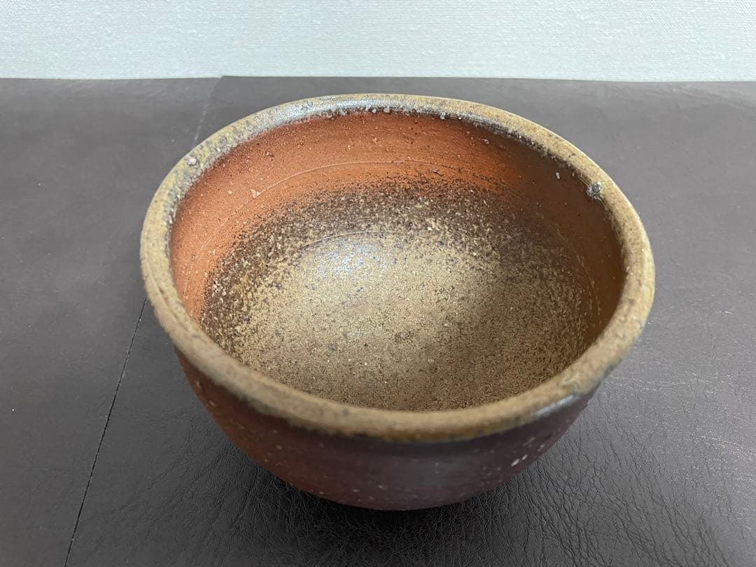 藤原建　備前緋襷茶盌　共箱　栞　備前焼　茶碗　茶道具