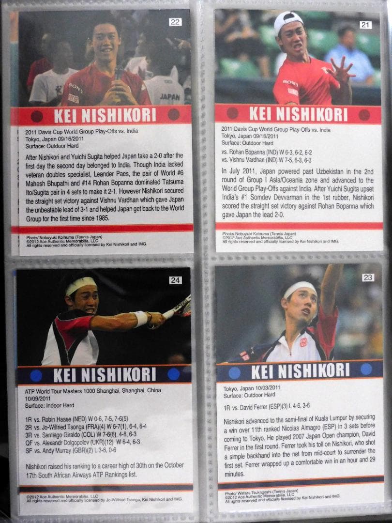 ACE 錦織圭 トレカ 31枚＋ 錦織圭/ジョコビッチ デュアルジャージ カード