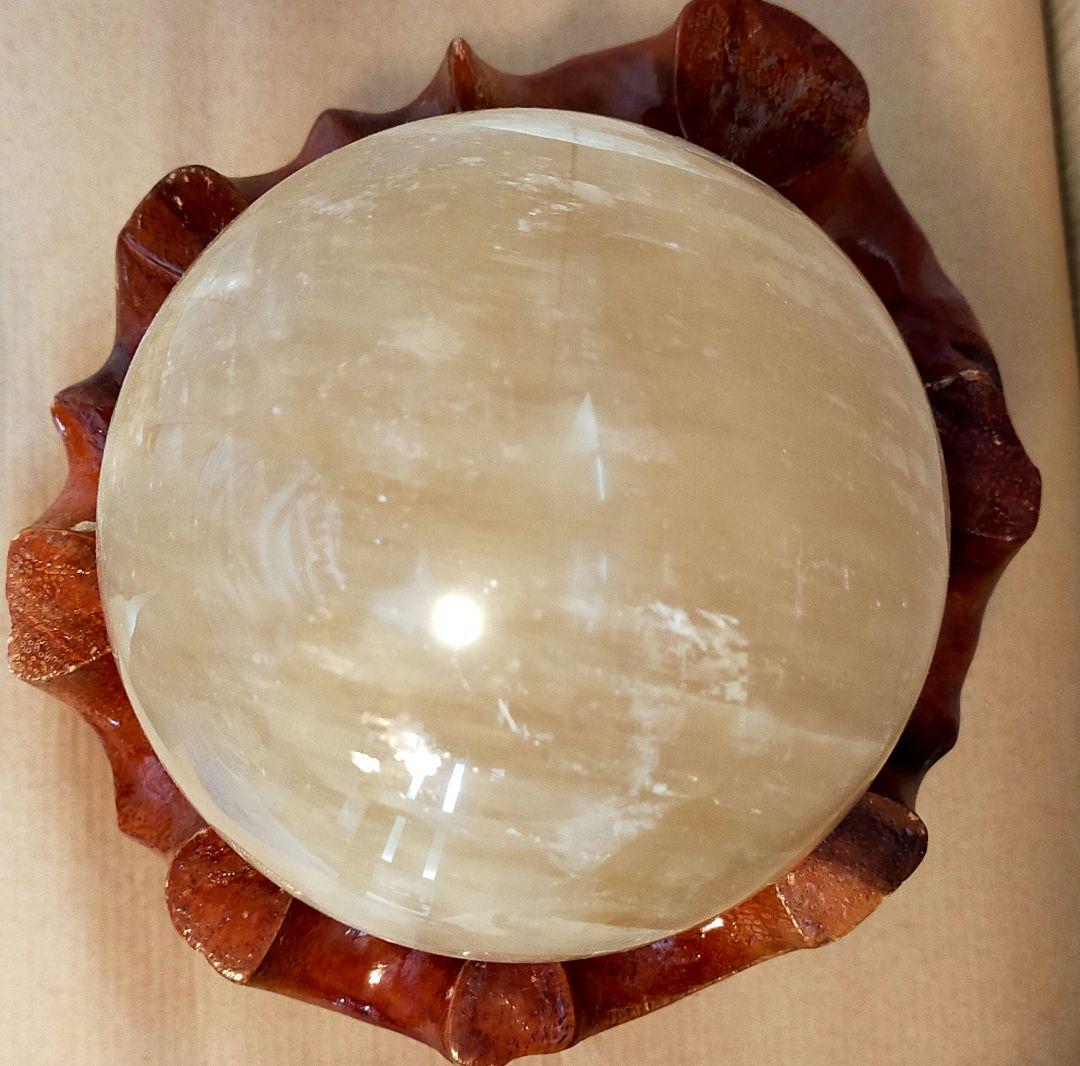 セール✨天然石　イエローカルサイト　超大✨丸玉　祈願　運気上昇縁起物　希少