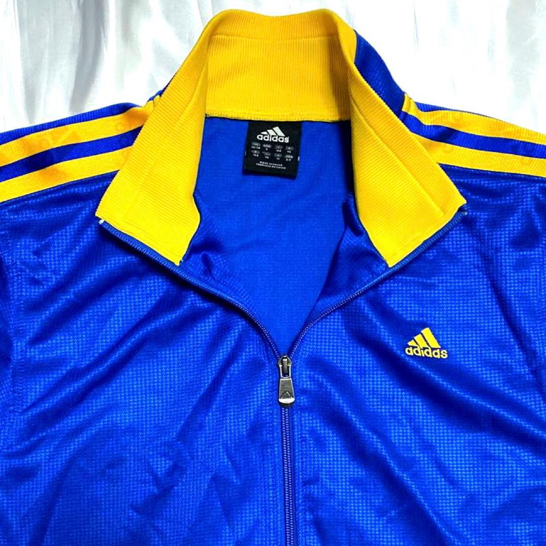 【希少色】00s adidas トラックジャケット カラー 青×黄 M