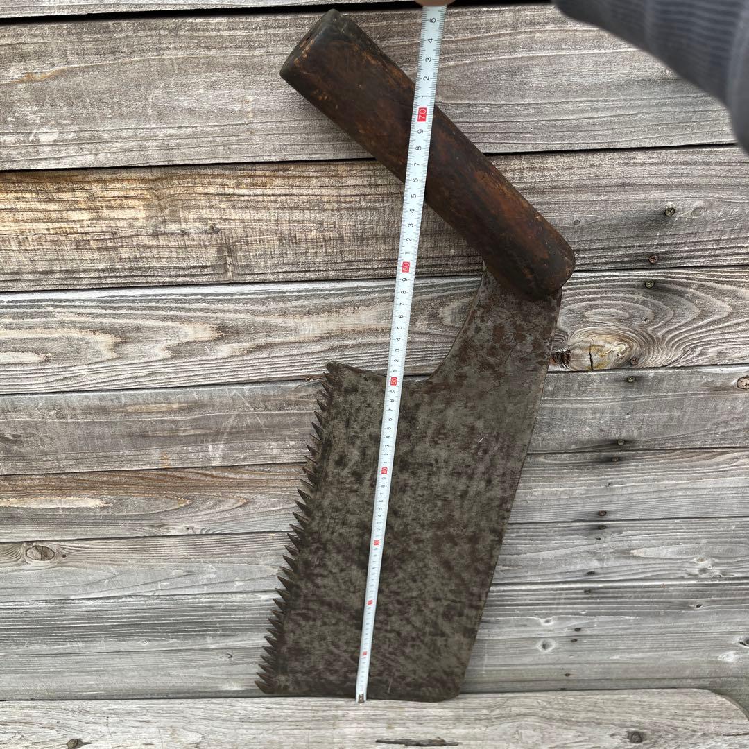 アンティーク　木こり　ノコギリ