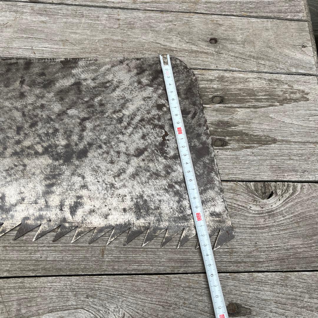 アンティーク　木こり　ノコギリ