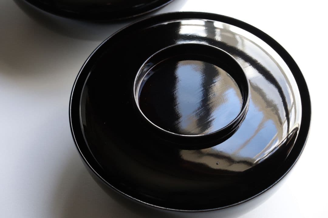 CL63 加賀蒔絵 月に雁 金蒔絵 黒塗煮物椀 二客 木製漆器 梨地 鳥 芦