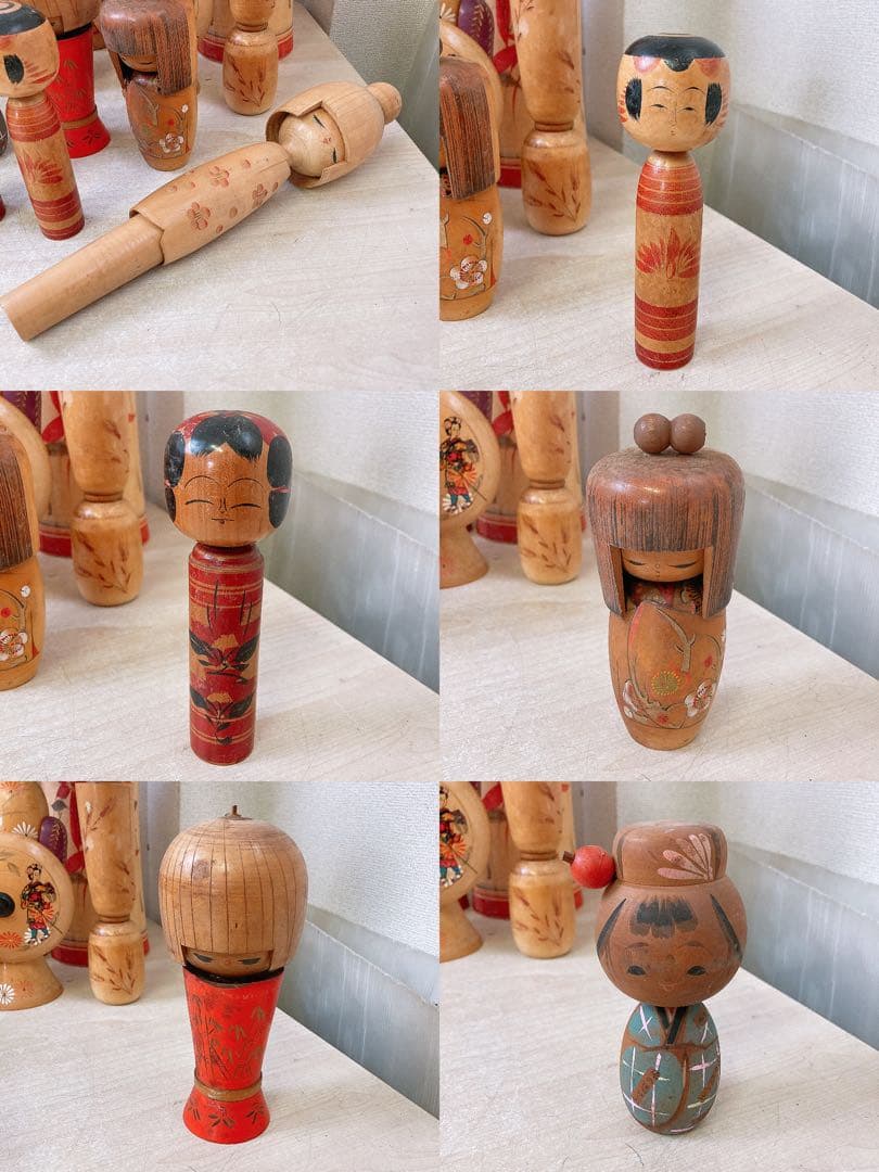 n*u様 こけし 28体 まとめ売り★昭和レトロ 郷土玩具 創作こけし 伝統こけ