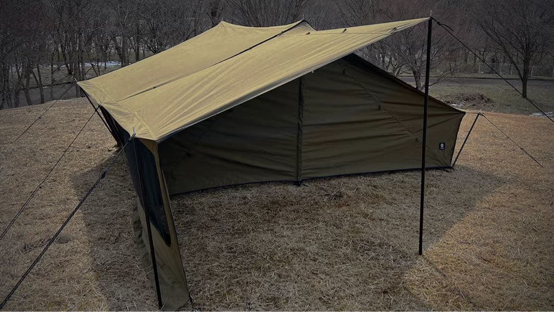 ZUKKアーミーテント TC 軍幕 オランダ軍 薪ストーブ 煙突穴　ブラック