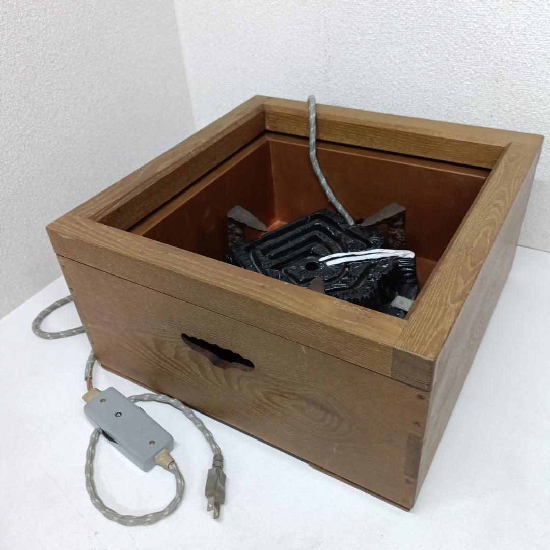 K91 桑置炉 炭型 電熱器 茶道具 置炉 焼杉置戸 桑色 銅 野々田商店