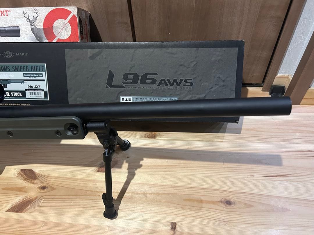 東京マルイ L96 AWS ODストック 実銃用ライフルスコープ+バイポッド