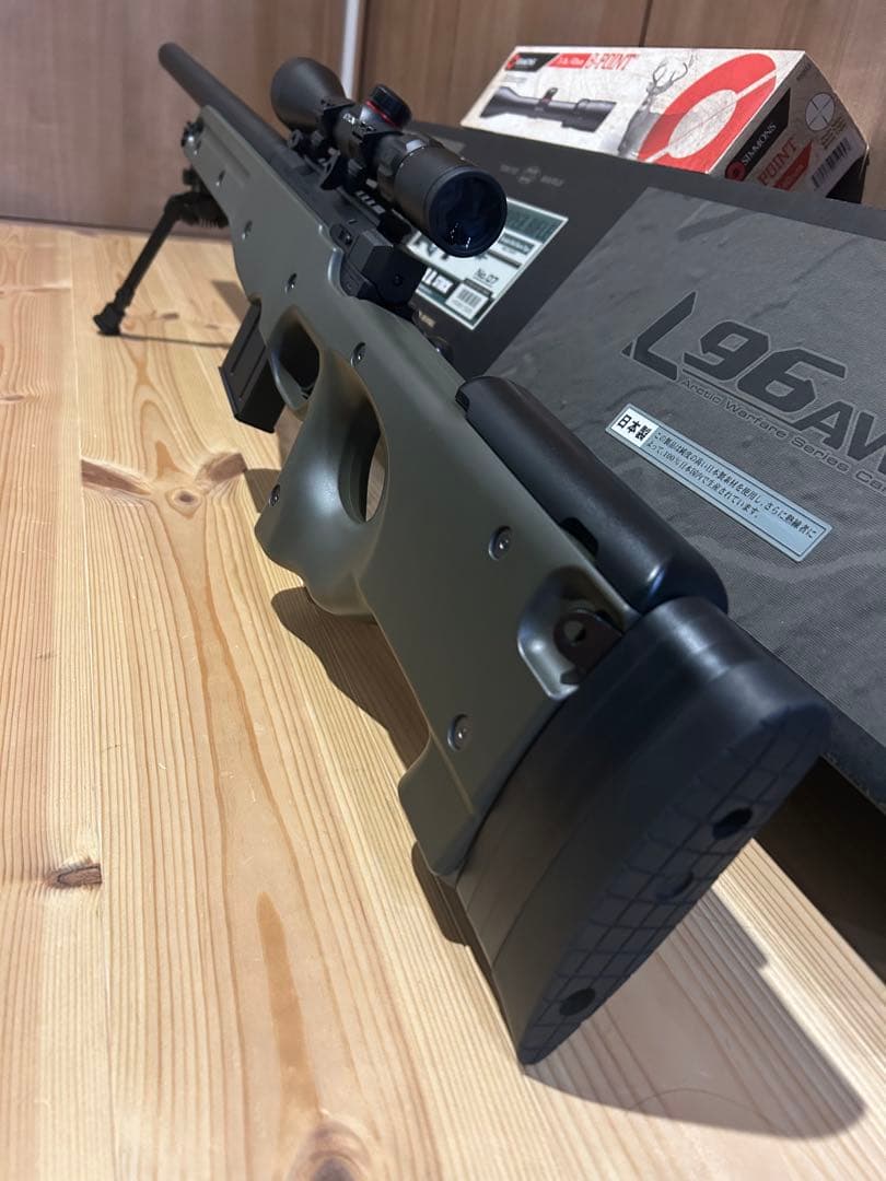 東京マルイ L96 AWS ODストック 実銃用ライフルスコープ+バイポッド